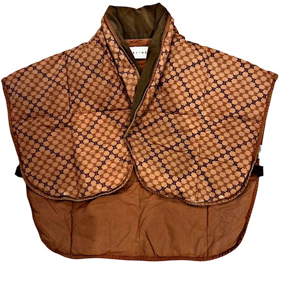 Authentic Vintage Celine Macadamia Down Filled Poncho - Picture 1 of 5